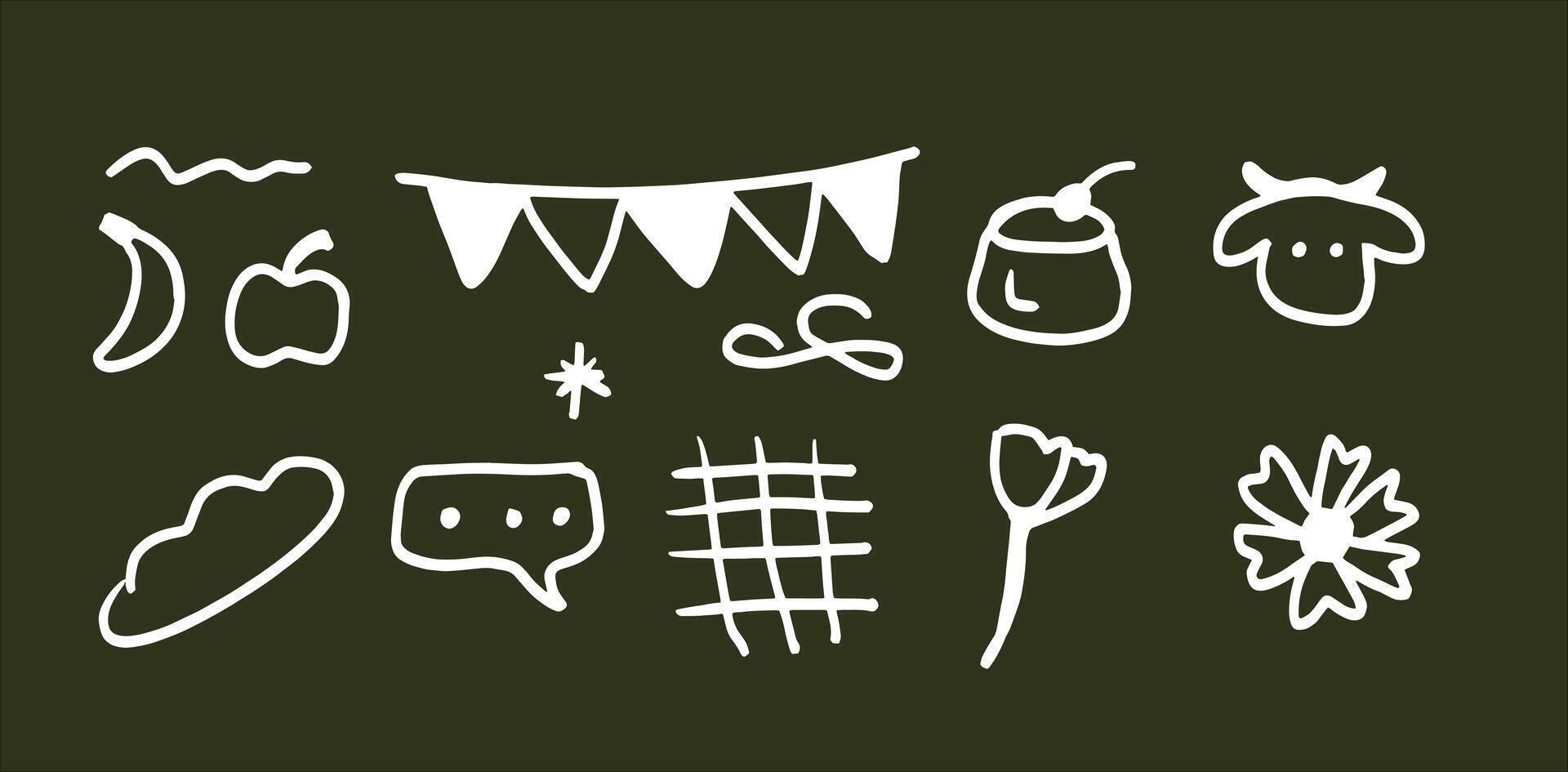 Minimalist Doodle Set for Decorative and Artistic Designs vector
