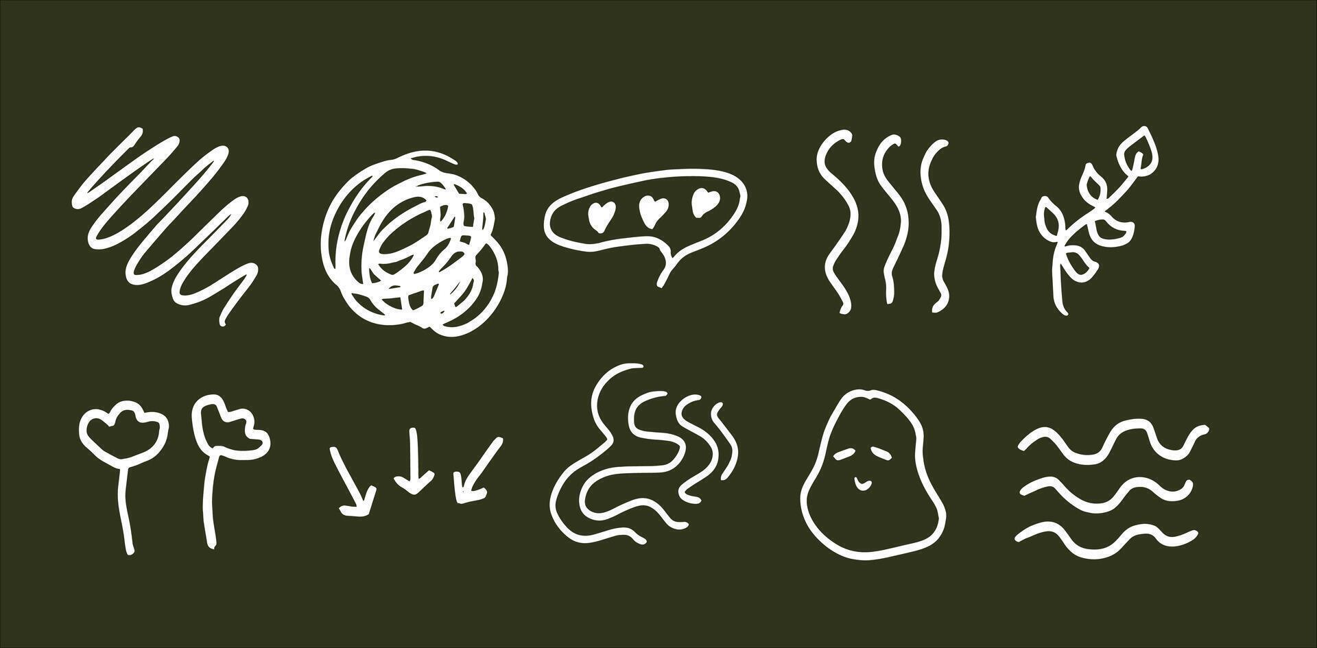 Minimalist Doodle Art Collection for Decorative Designs vector