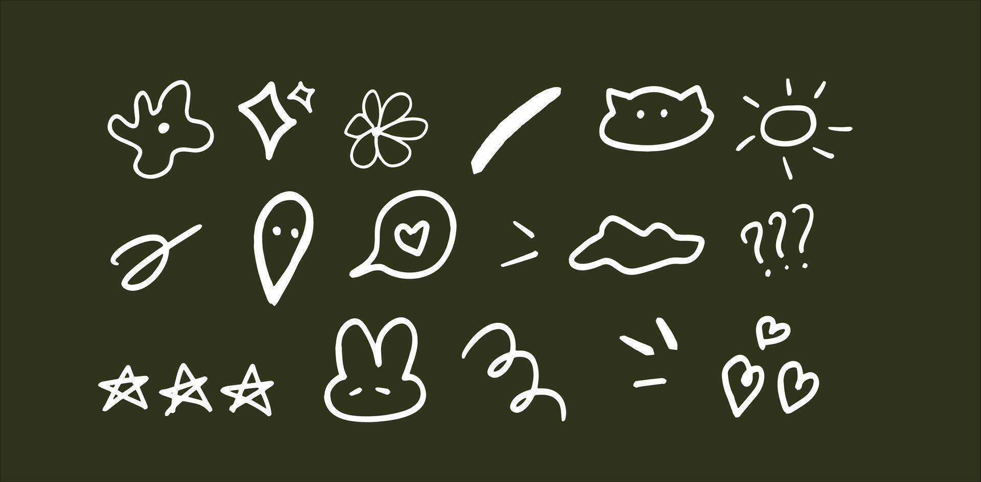 Creative Decorative Icons in Minimalist Doodle Style vector
