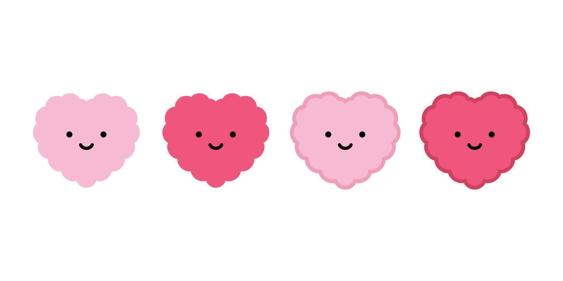 heart valentine icon smiling logo cloud fluffy symbol cartoon character doodle illustration clip art isolate vector