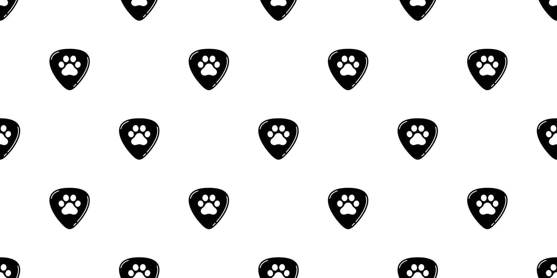 dog paw seamless pattern guitar pick cat footprint music bass ukulele pet puppy kitten cartoon doodle tile background gift wrapping paper repeat wallpaper illustration scarf isolated design vector