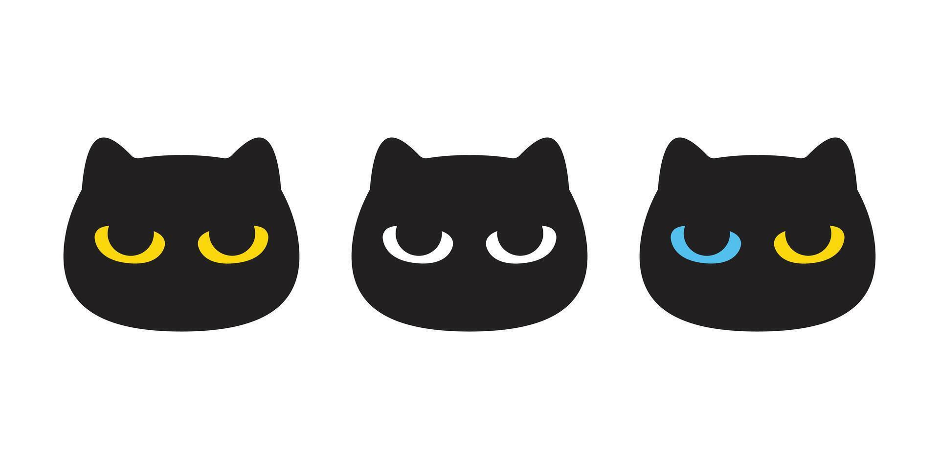cat icon black kitten face head logo calico neko eye pet cartoon character munchkin illustration symbol clip art isolated design vector