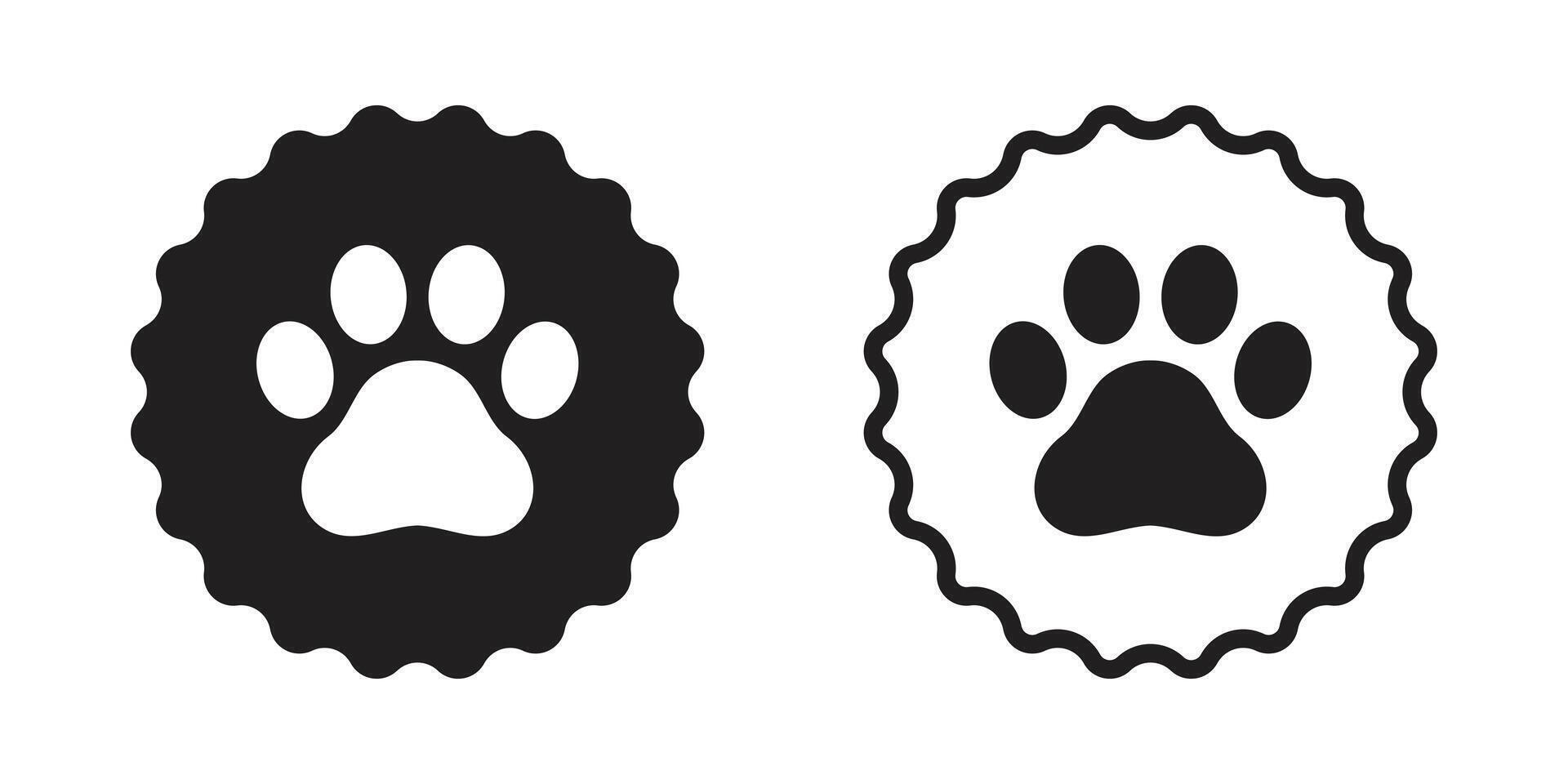 dog paw footprint icon dot logo french bulldog doodle cartoon symbol character illustration design clip art vector