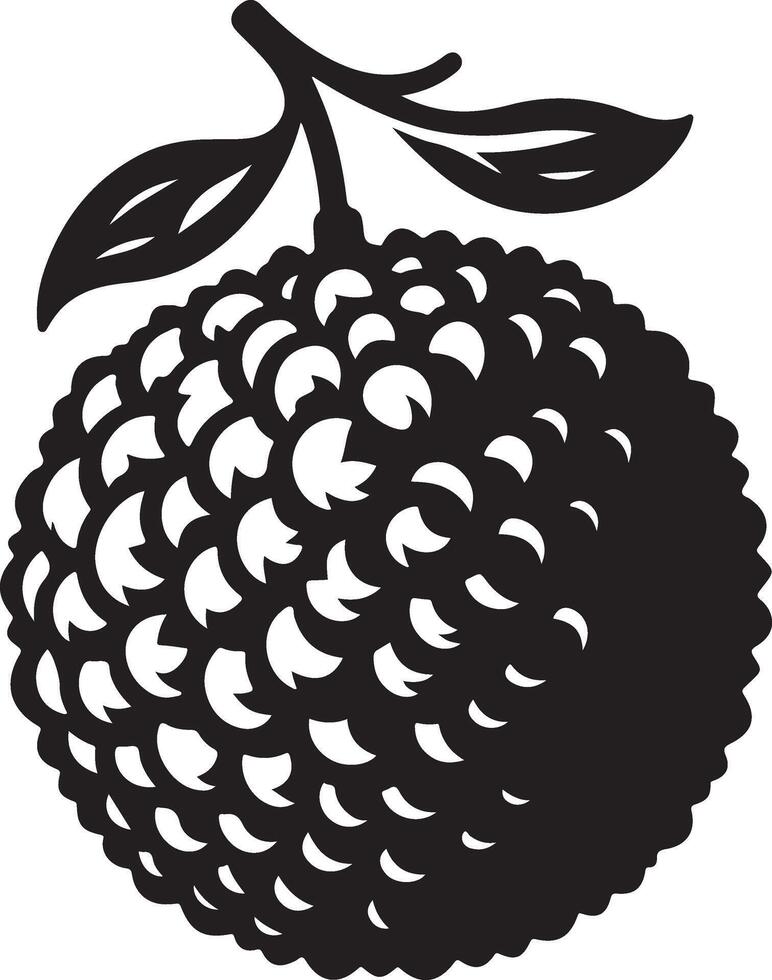 A black and white illustration of a fruit vector