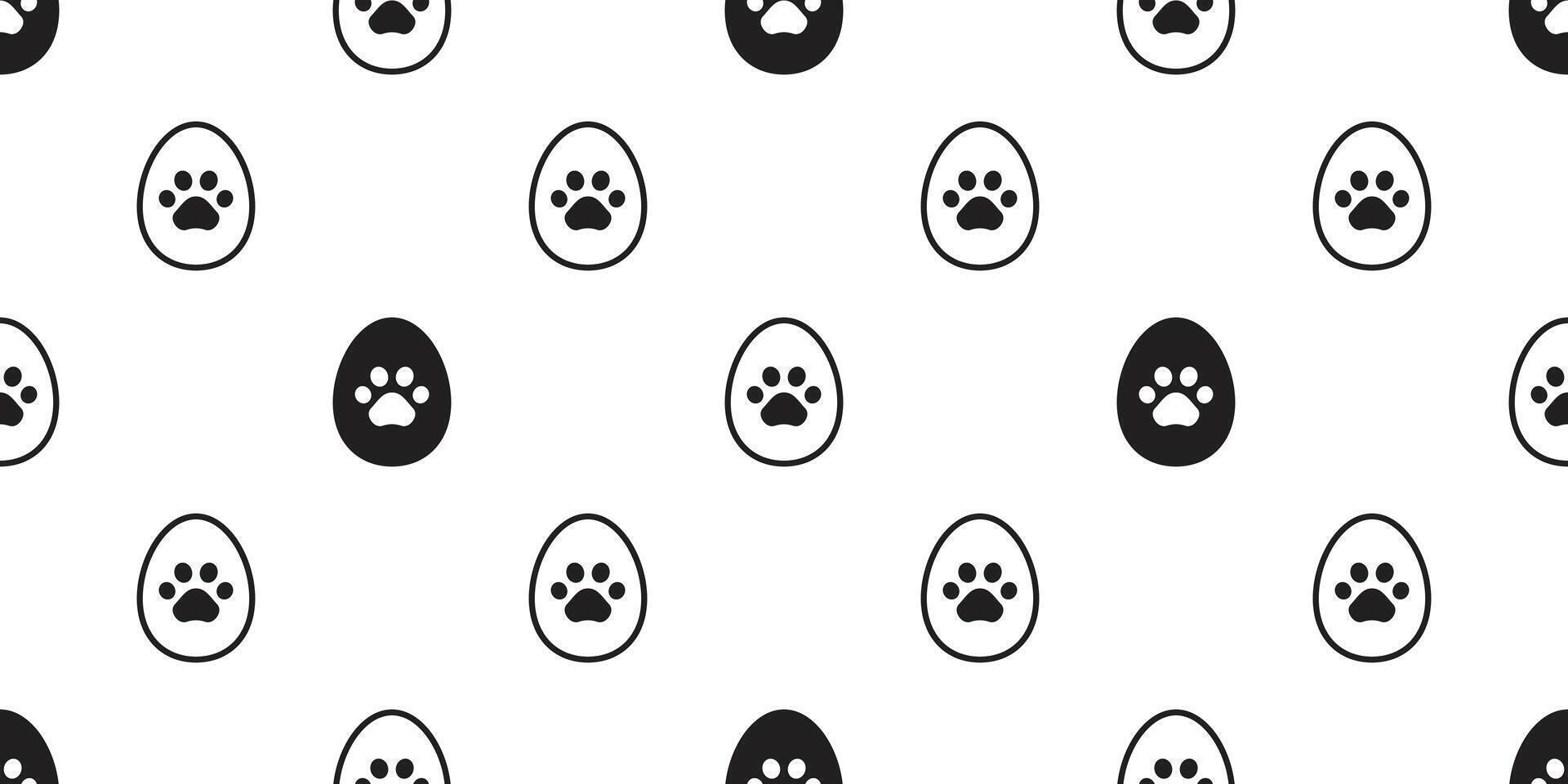 easter egg seamless pattern footprint dog paw chicken doodle pet cartoon symbol tile background gift wrapping paper repeat wallpaper illustration design vector