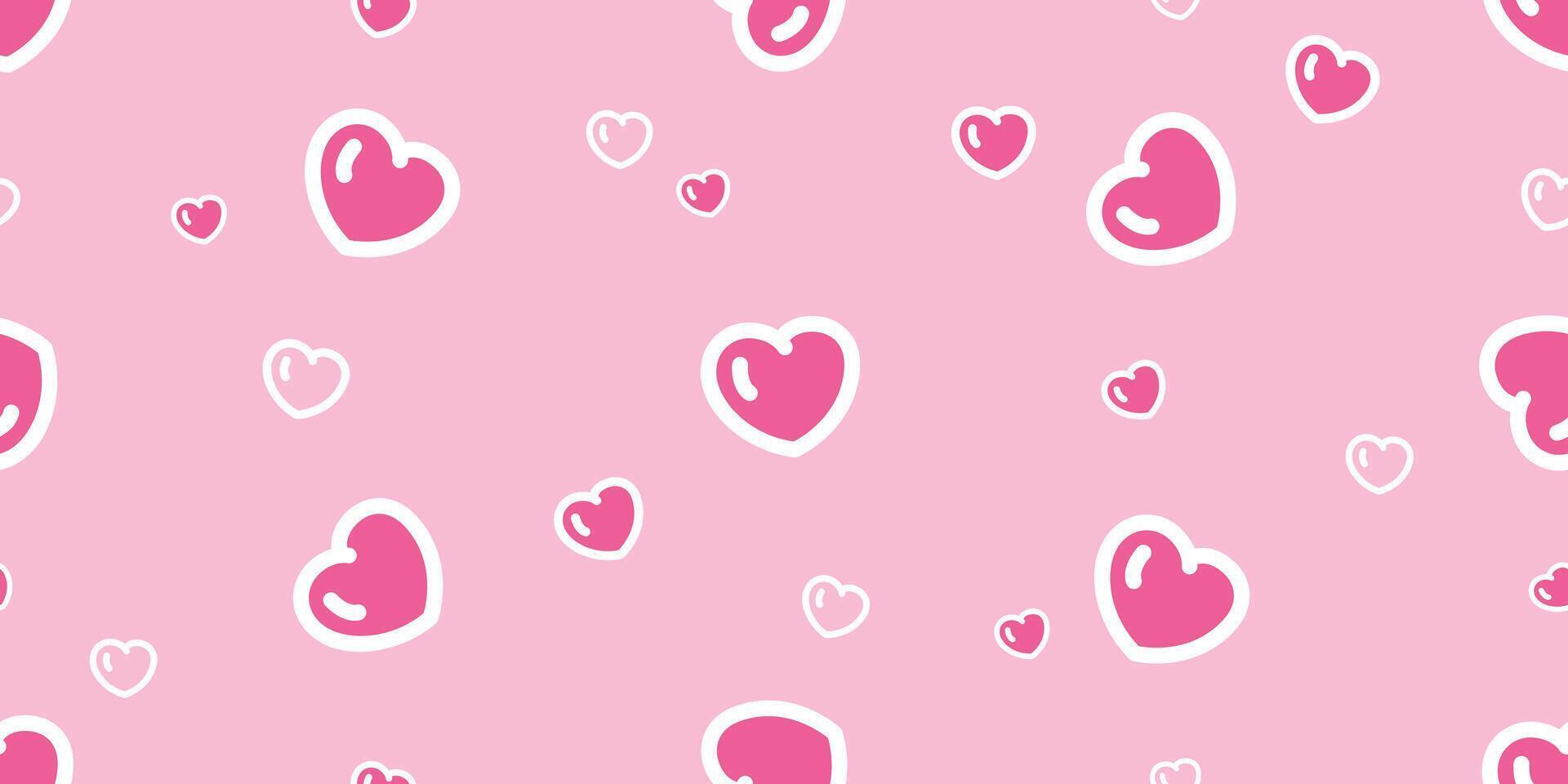 heart seamless pattern valentine cartoon doodle tile background gift wrapping paper repeat wallpaper illustration design isolated vector