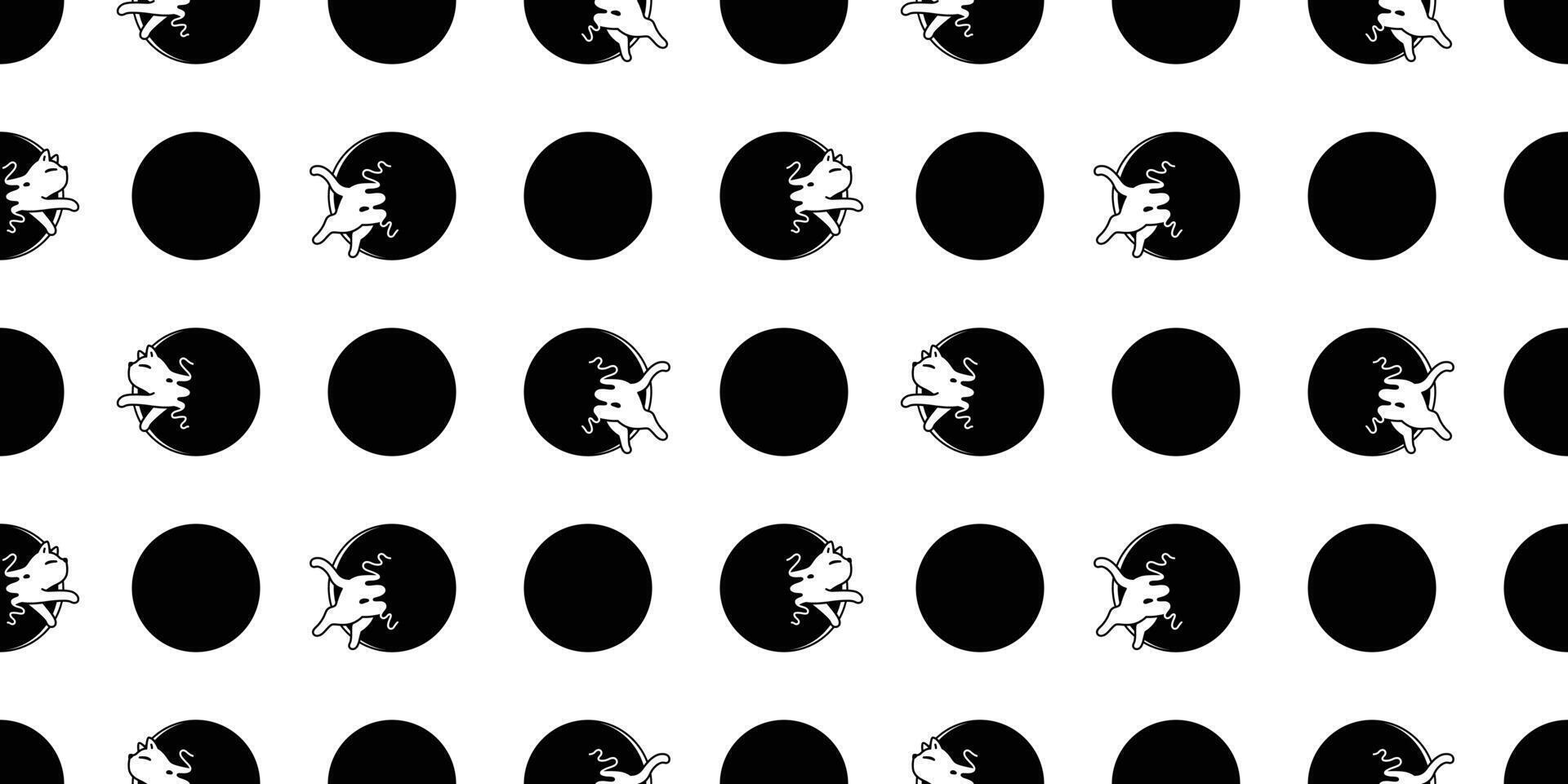 cat seamless pattern polka dot hole kitten calico munchkin neko jumping pet cartoon doodle tile background gift wrapping paper illustration repeat wallpaper isolated design vector
