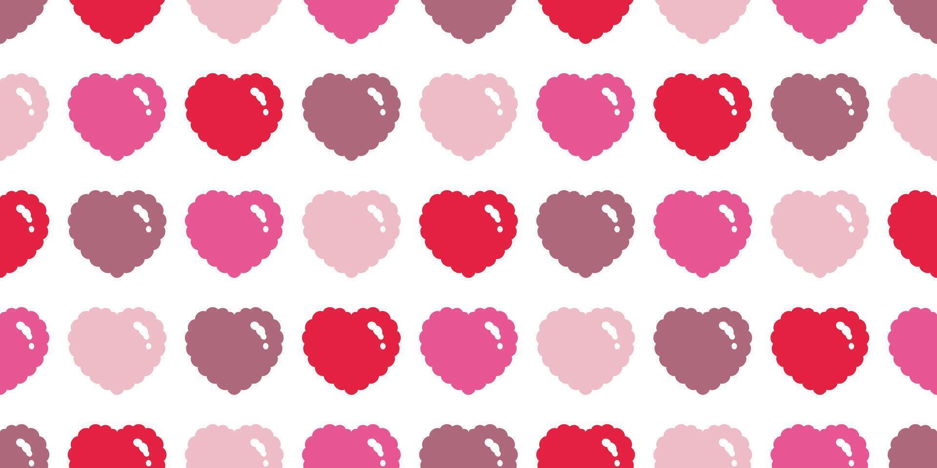 heart seamless pattern valentine fluffy cartoon retro gift wrapping paper doodle tile background repeat wallpaper illustration design isolated vector