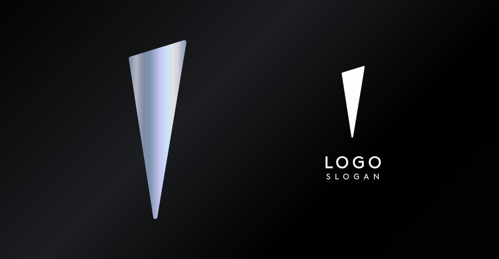Geometric triangular I letter, abstract dynamic logo, modern holographic gradient monogram for gaming, technology, urban art, innovation, streetwear brand, sci-fi cybersport. illustration vector