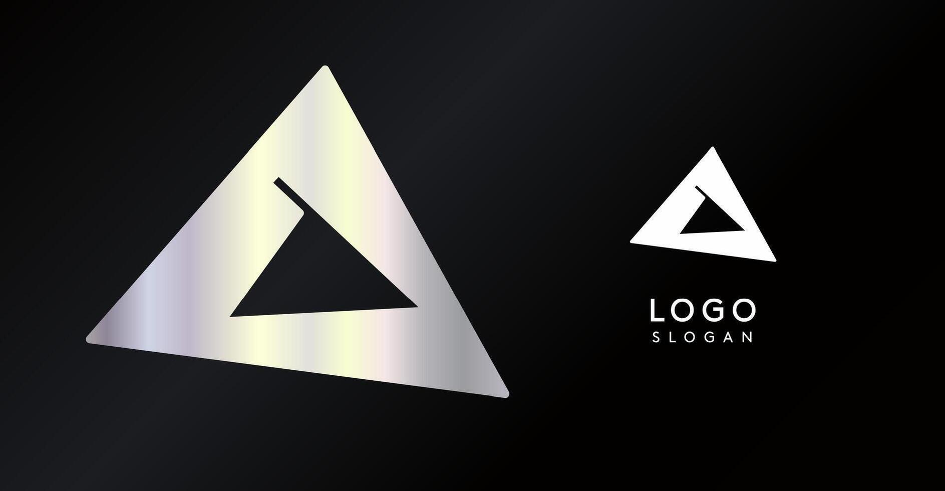 Geometric triangular O letter, abstract dynamic logo, modern holographic gradient monogram for gaming, technology, urban art, innovation, streetwear brand, sci-fi cybersport. illustration vector