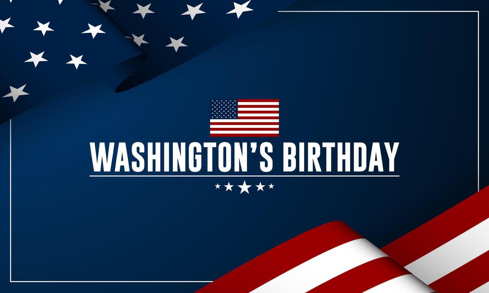 Washington's birthday background with american flag vector
