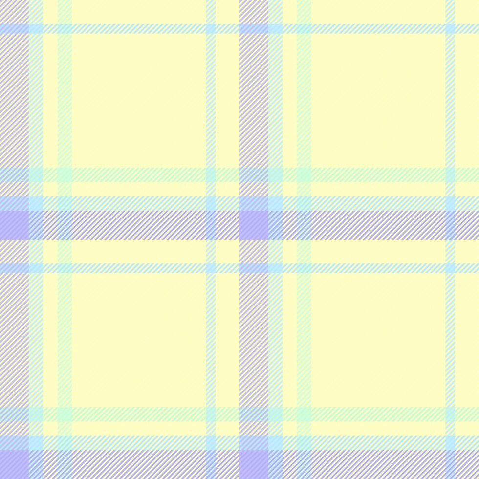 Conceptual fabric texture, shop textile check seamless. List tartan pattern plaid background in light and lemon chiffon colors. vector