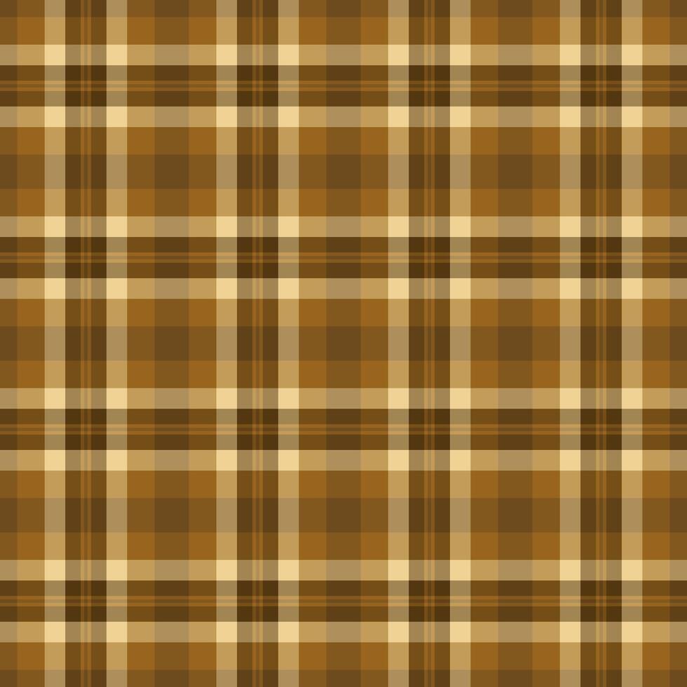 Packing seamless plaid pattern, scrapbook background fabric texture. Large tartan textile check in orange and amber colors. vector