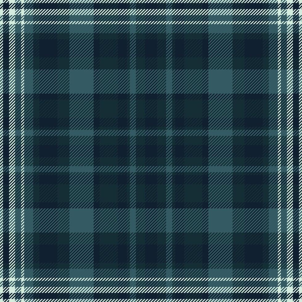 Cross tartan pattern, napkin textile texture check. Japanese fabric seamless background plaid in dark and cyan colors. vector