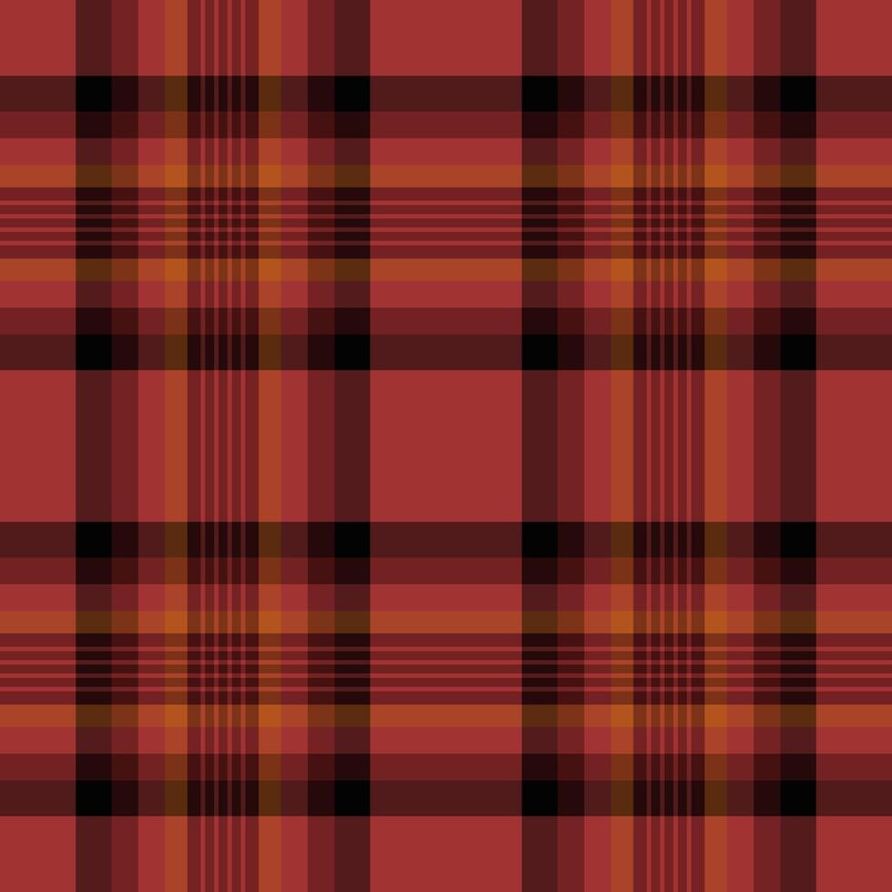 Delicate texture check plaid, turkish tartan pattern textile. Hipster fabric background seamless in red and black colors. vector