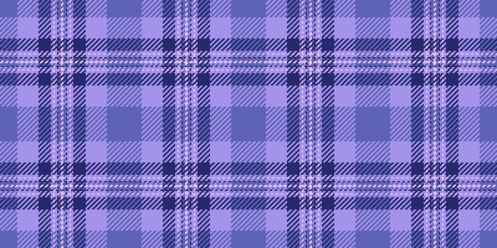 Deep texture pattern fabric, 40s check seamless. Exotic tartan textile background plaid in blue and indigo colors. vector