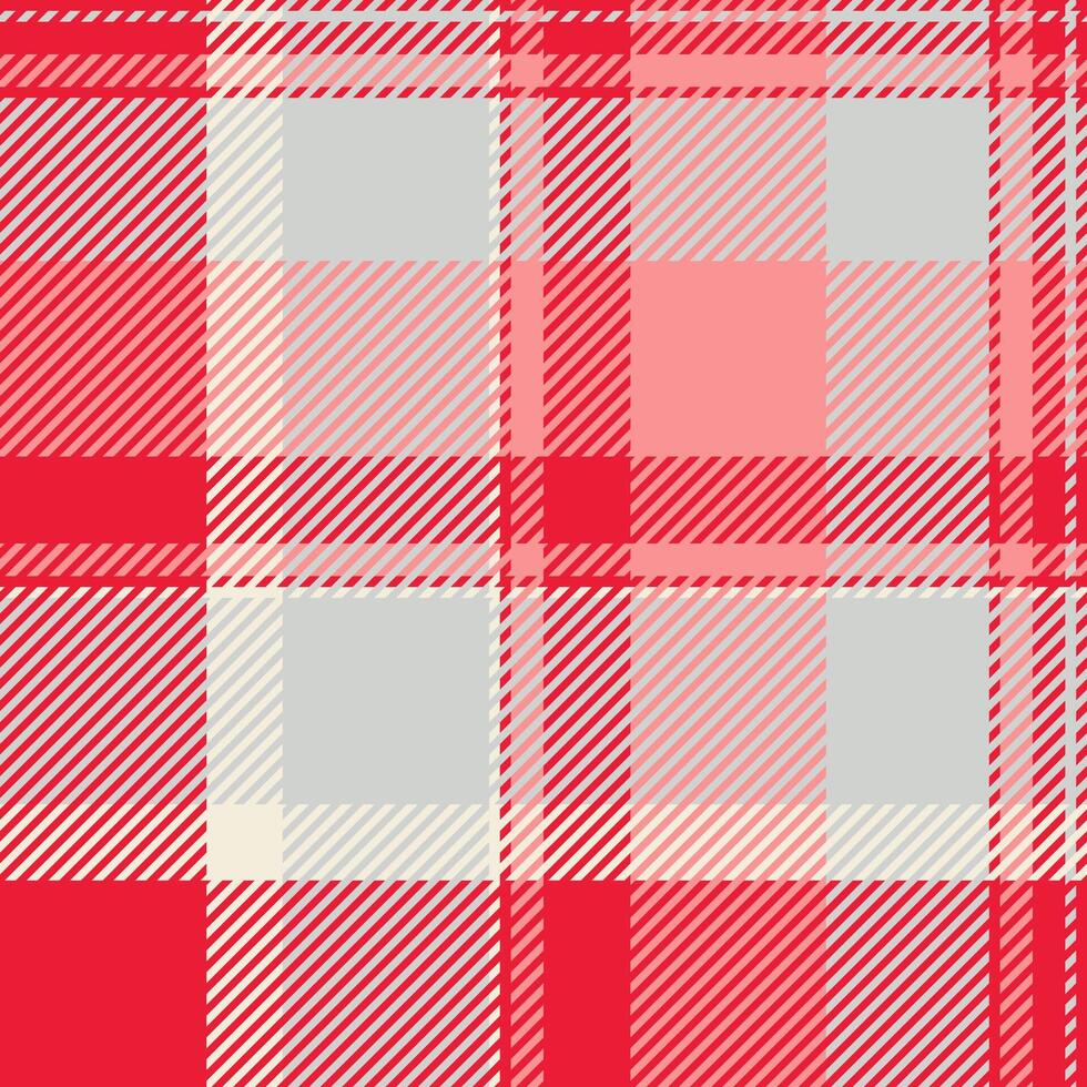Hotel textile seamless plaid, mosaic tartan pattern fabric. Poster check texture background in red and light gray colors. vector