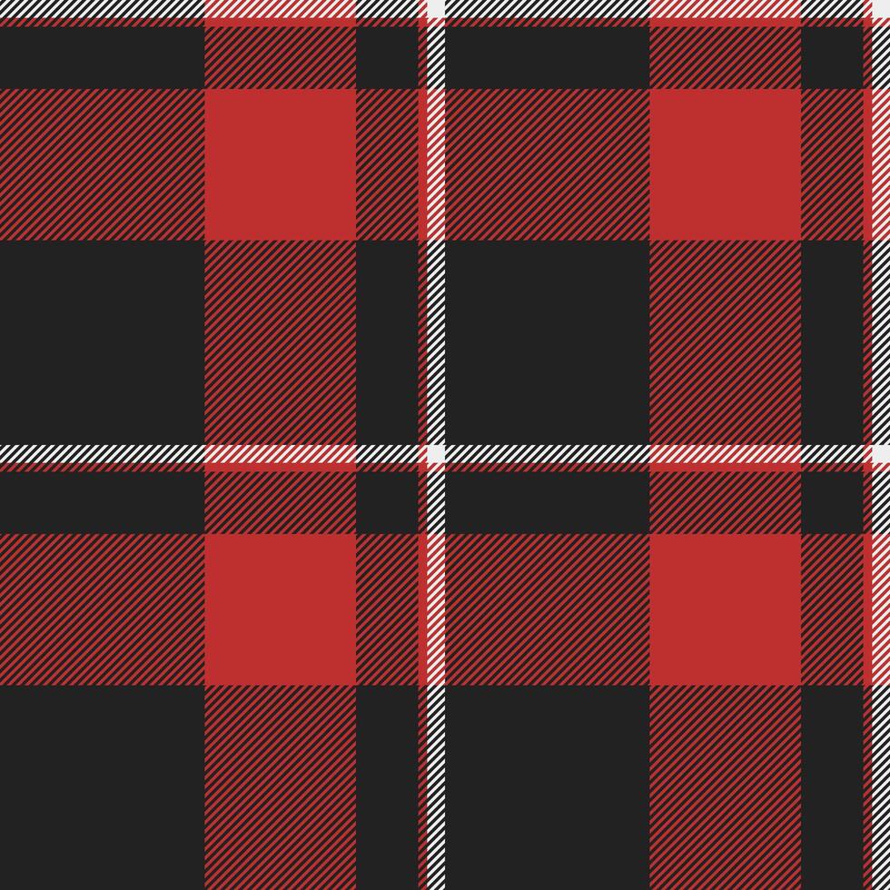 Pop tartan texture fabric, satin background seamless textile. Mat plaid pattern check in black and red colors. vector