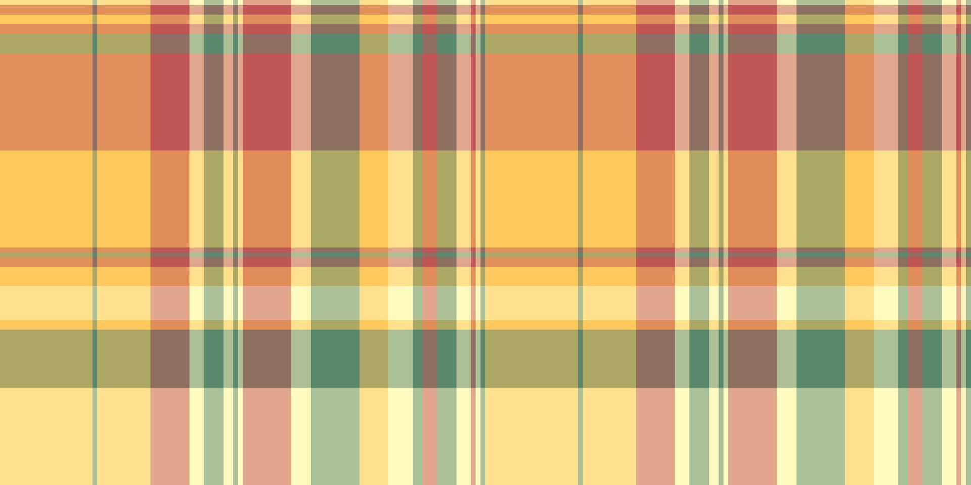 Woman fabric plaid , tie texture pattern tartan. Carnival background seamless check textile in orange and amber colors. vector