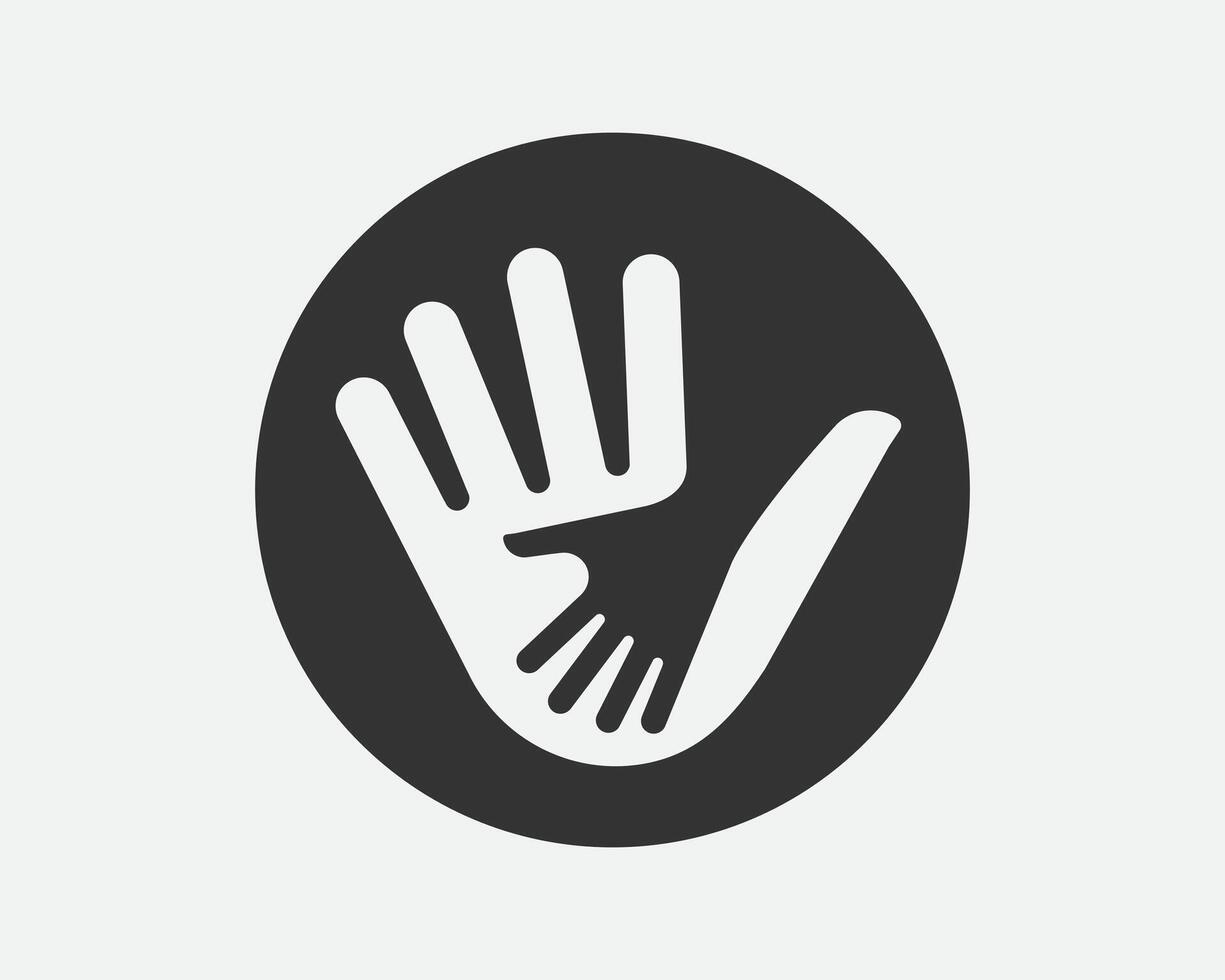 Helping hands symbol. Parent and child sign. Kids help and care icon. Support family . vector