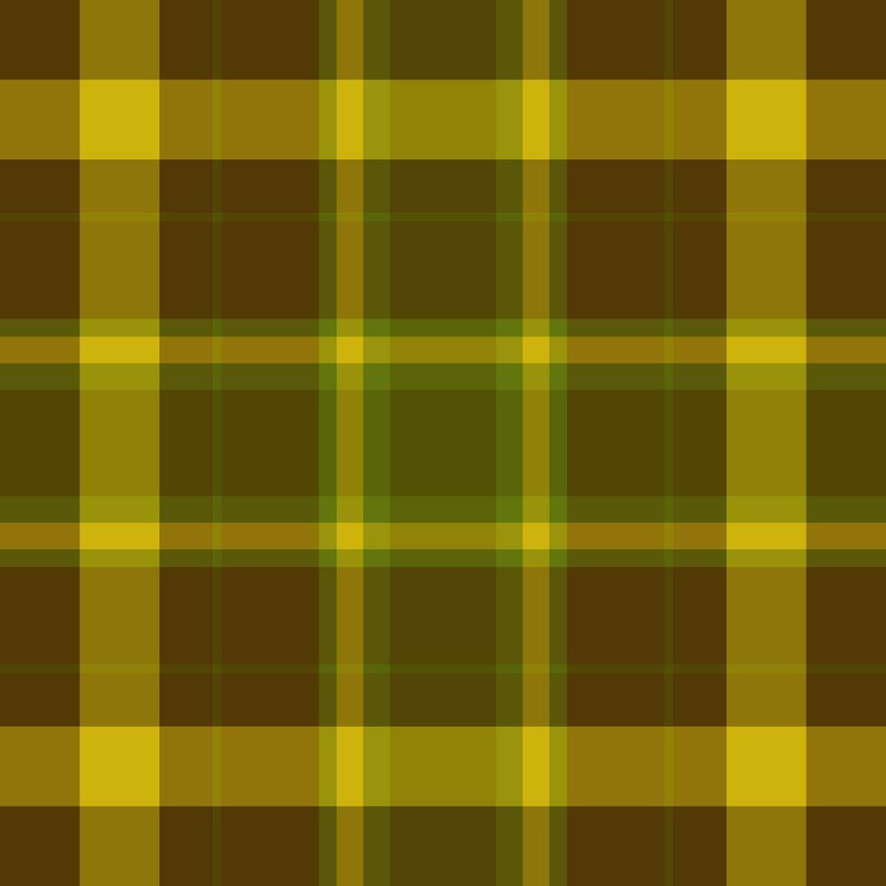 Folded background texture textile, site tartan pattern. Teenager seamless check plaid fabric in yellow and amber colors. vector