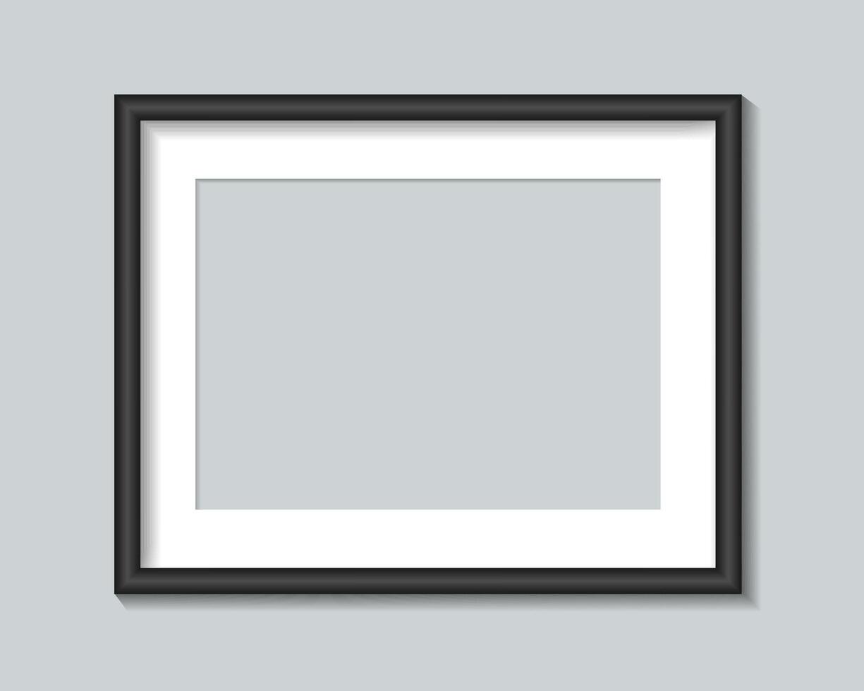 Black photo frame template. illustration. vector