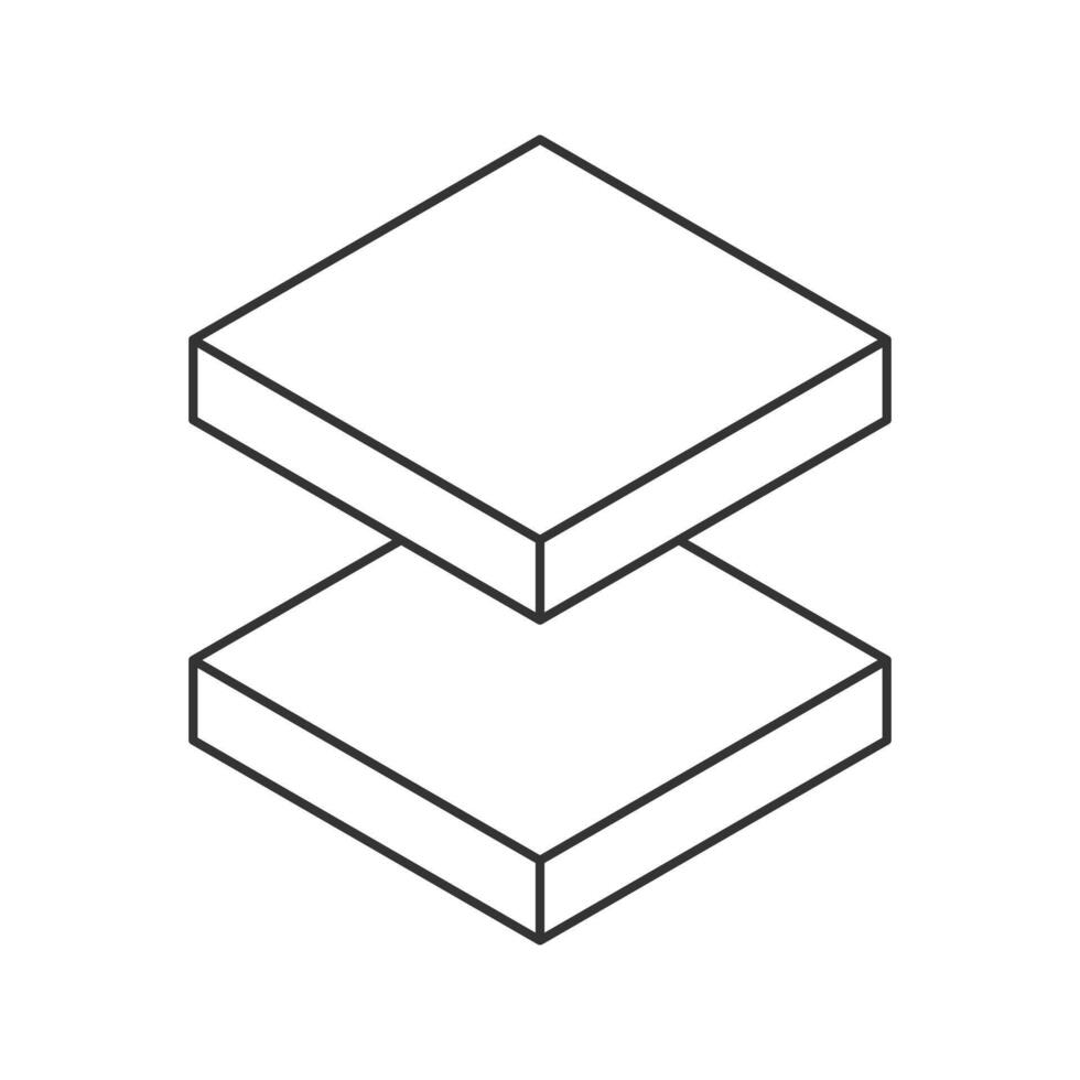 Cube logo, geometric design. Monochrome box logotype company, trendy techno emblem in isometric line style. vector