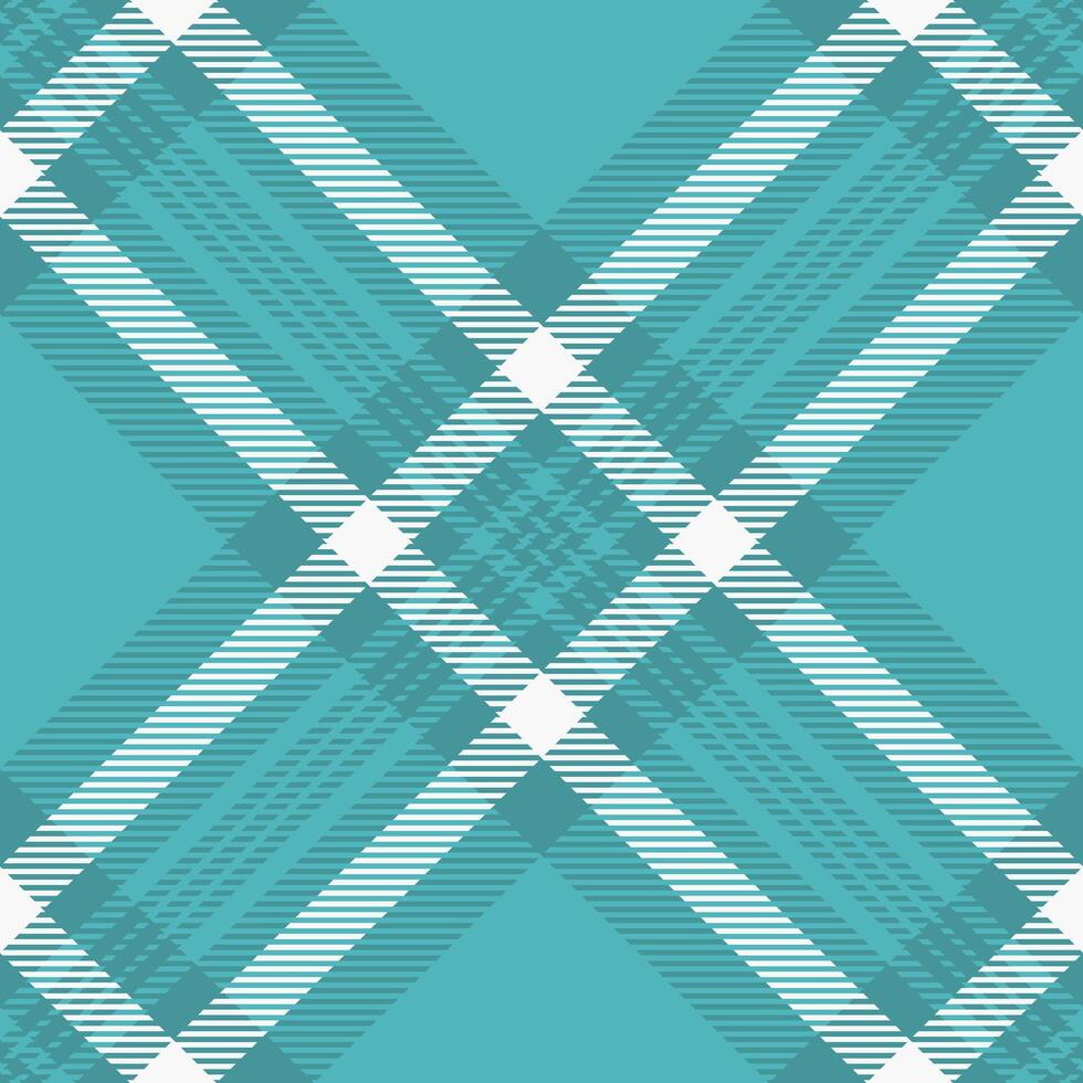 Decoration texture textile pattern, trousers seamless fabric plaid. Custom check tartan background in cyan and white colors. vector
