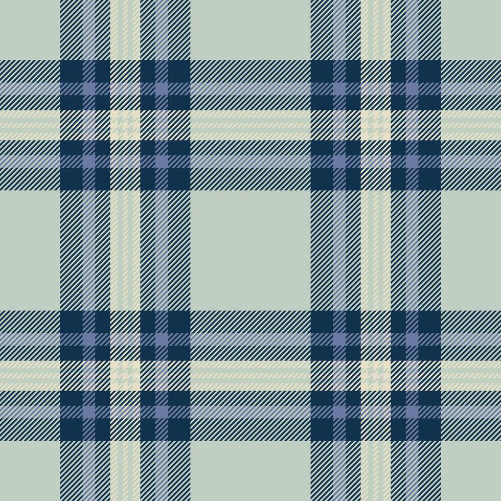 Warm textile plaid tartan, 40s fabric texture background. Perfect check seamless pattern in white and cyan colors. vector