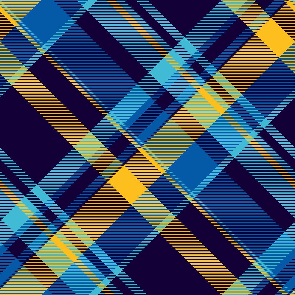 Loft texture plaid check, paisley pattern seamless textile. Idea fabric tartan background in cyan and dark colors. vector