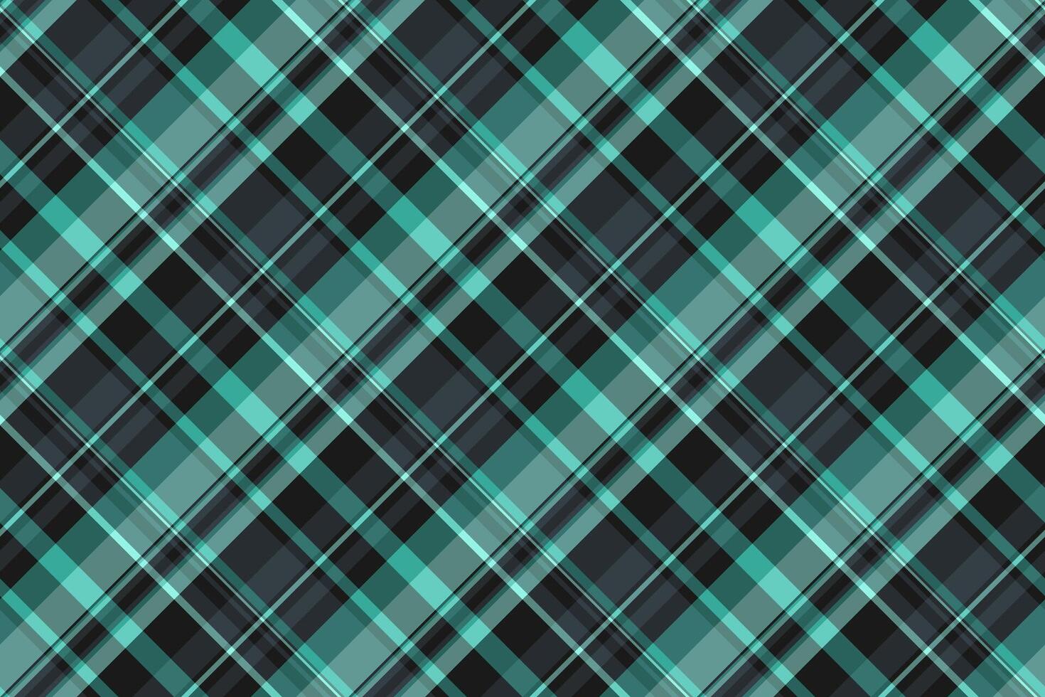 Relief check plaid pattern, warmth tartan fabric . Comfort background texture textile seamless in teal and dark colors. vector