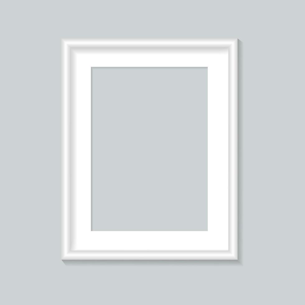 White photo frame template. illustration. vector