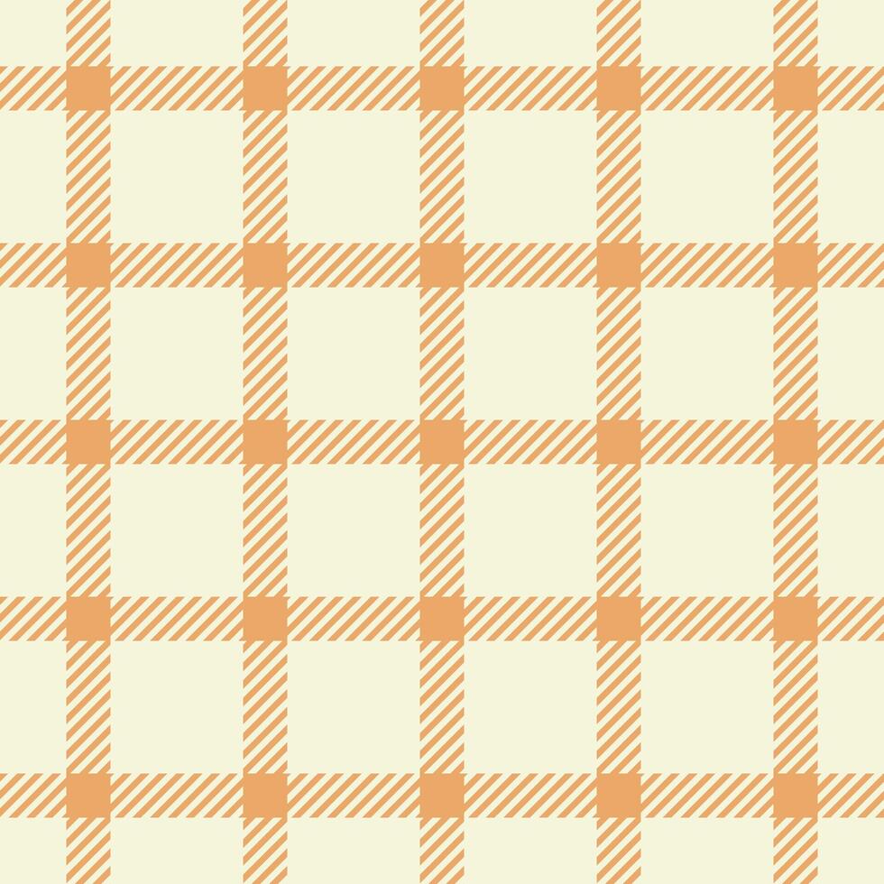 Industrial plaid background pattern, flow check fabric. Printout seamless tartan textile texture in beige and orange colors. vector
