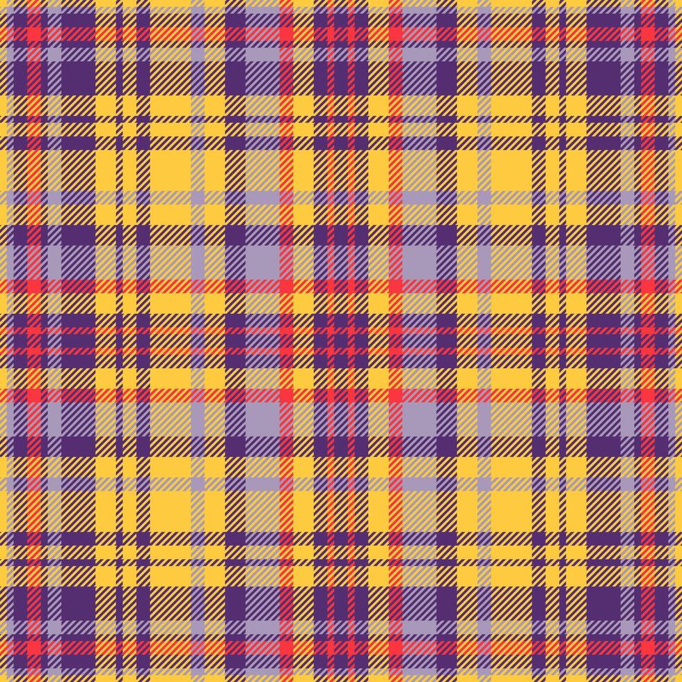 Nostalgia textile fabric texture, rest plaid seamless . Preppy background pattern check tartan in violet and amber colors. vector