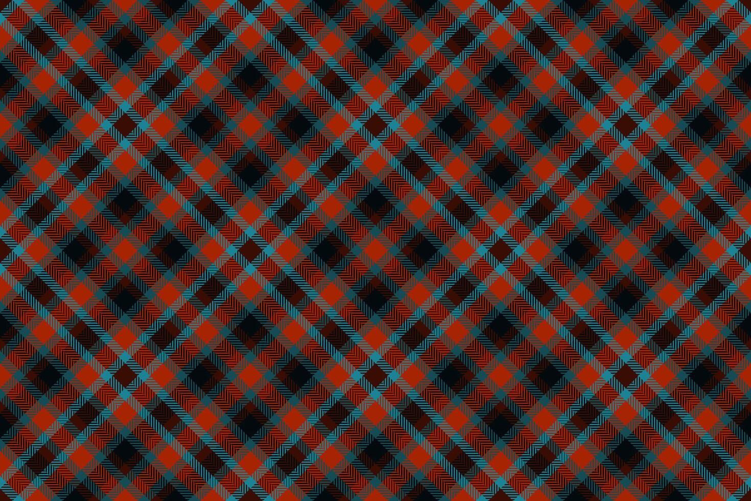 Punk tartan background pattern, father check textile plaid. Scarf texture seamless fabric in cyan and red colors. vector