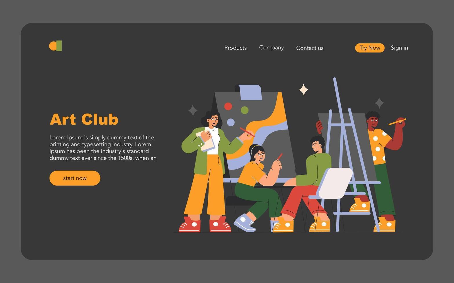 Creative Art Club Come Join Our Vibrant Community of Artists and Innovators Today vector