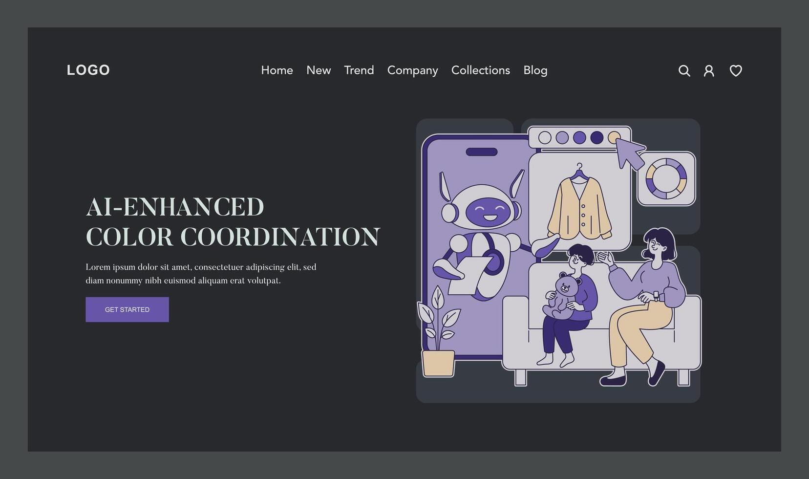 Ai Stylist. Flat Illustration vector