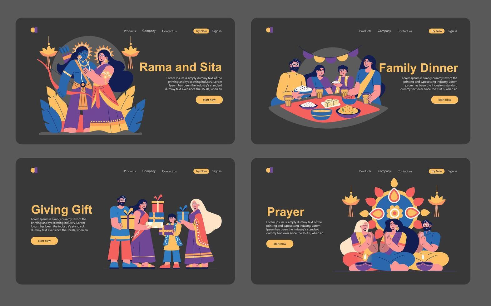 Divali. Flat Illustration vector