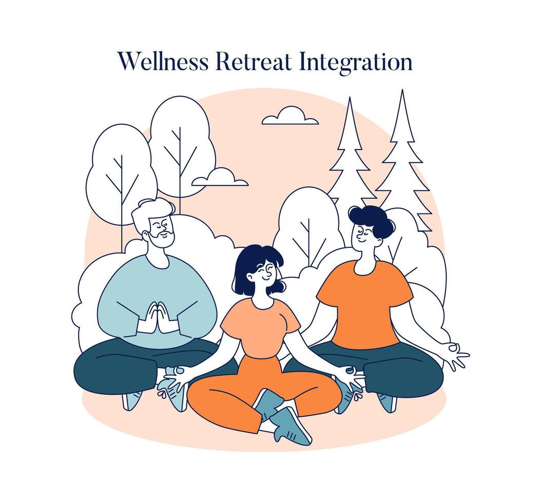 Pilgrimages. Flat Illustration vector