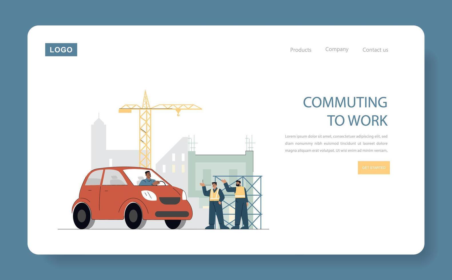 one day of builder. Flat Illustration vector