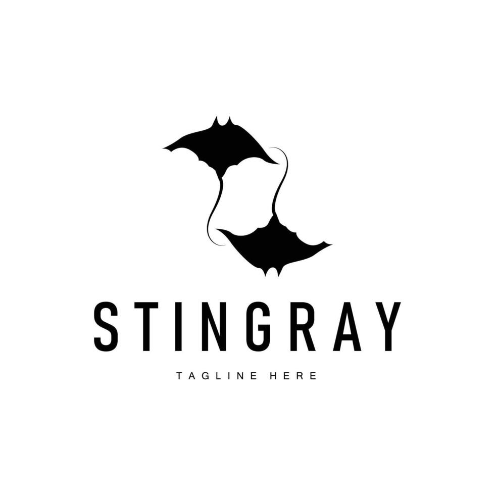 stingray logo design sea animal template concept vector