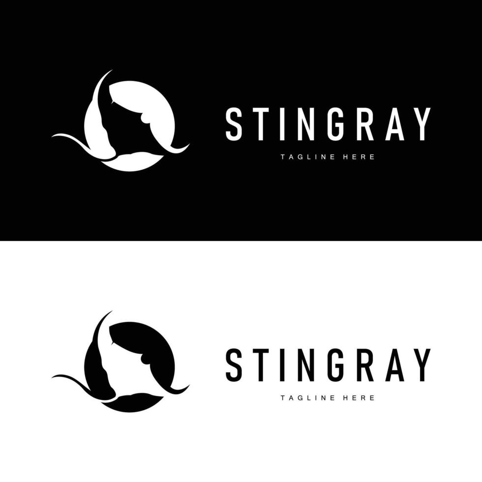 stingray logo design silhouette vector