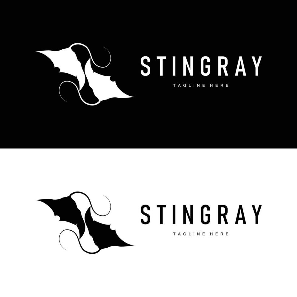 stingray sea animal simple vector