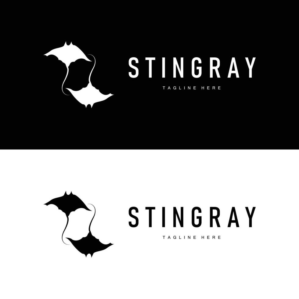 stingray logo template concept vector