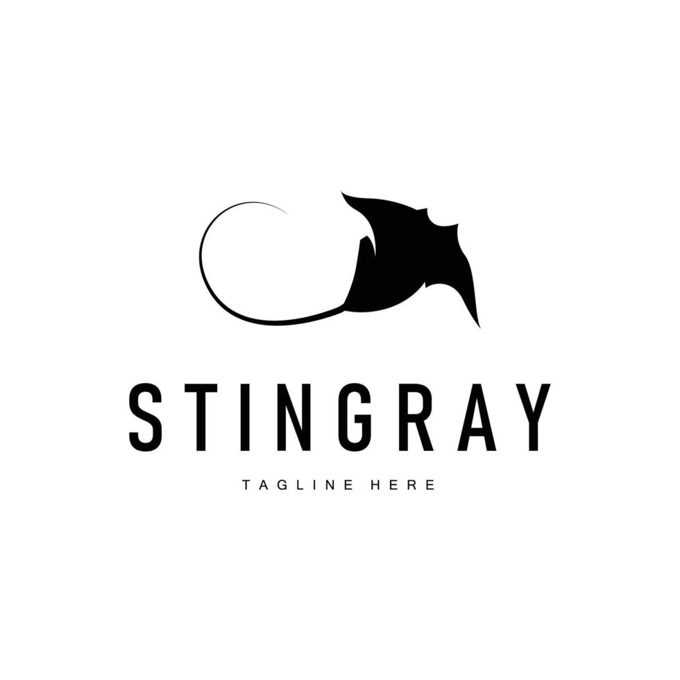 stingray logo sea animal vector