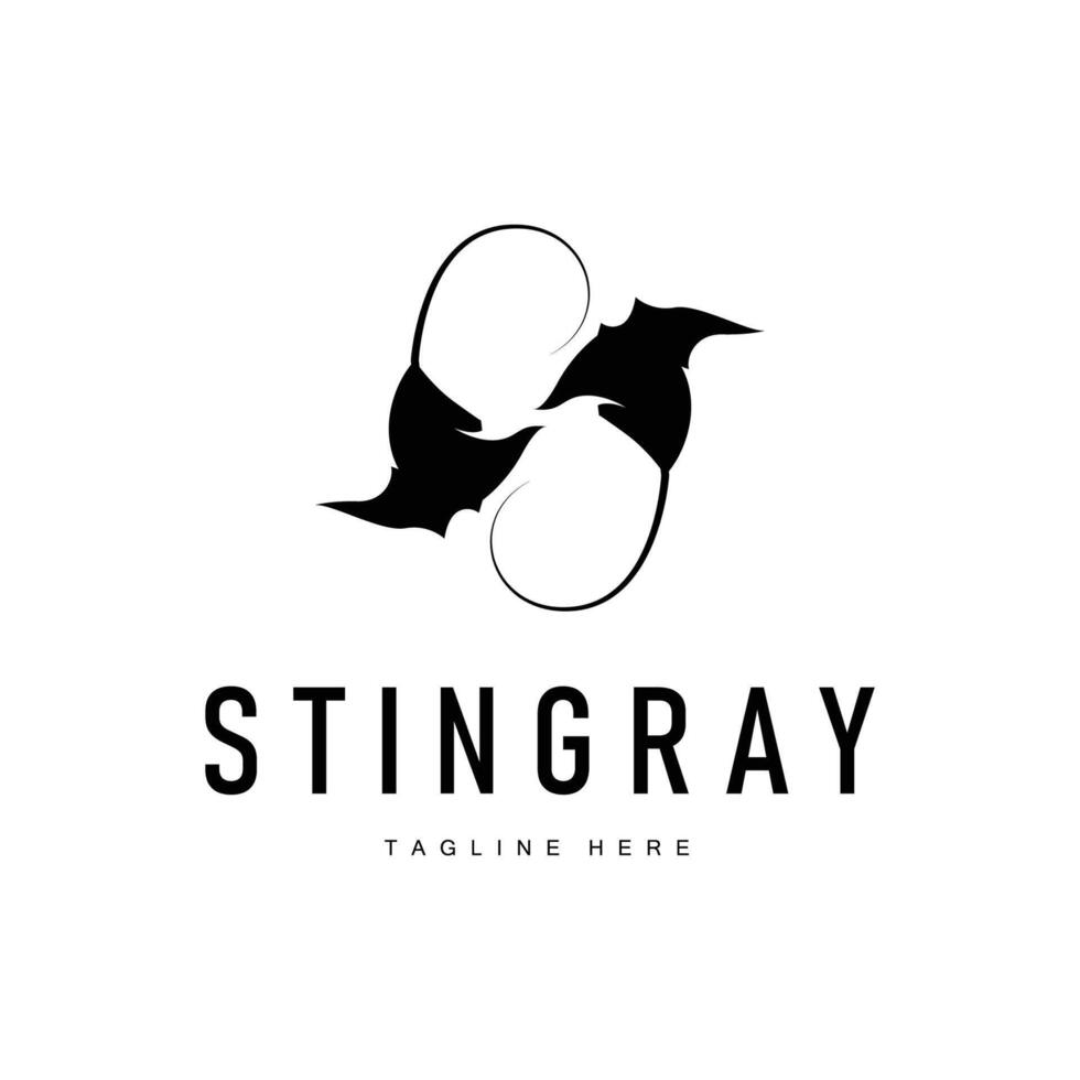 stingray logo design sea animal simple vector