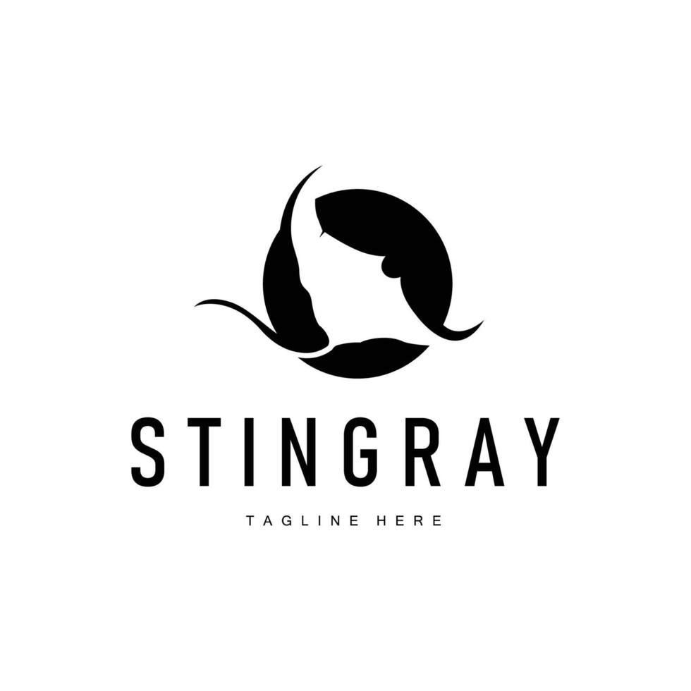 stingray logo design simple silhouette template concept vector