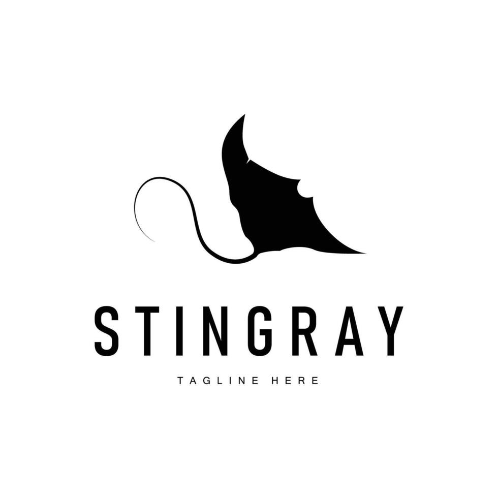 stingray logo design simple silhouette concept vector