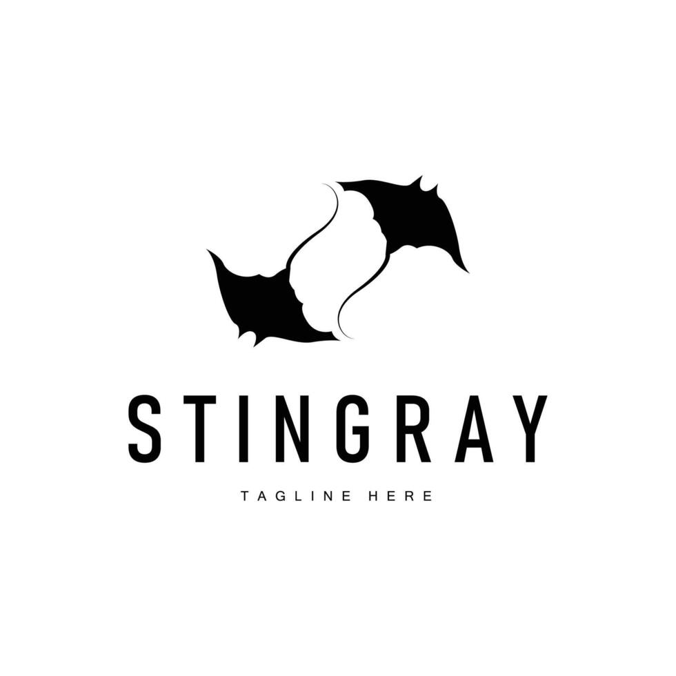 stingray logo design silhouette vector