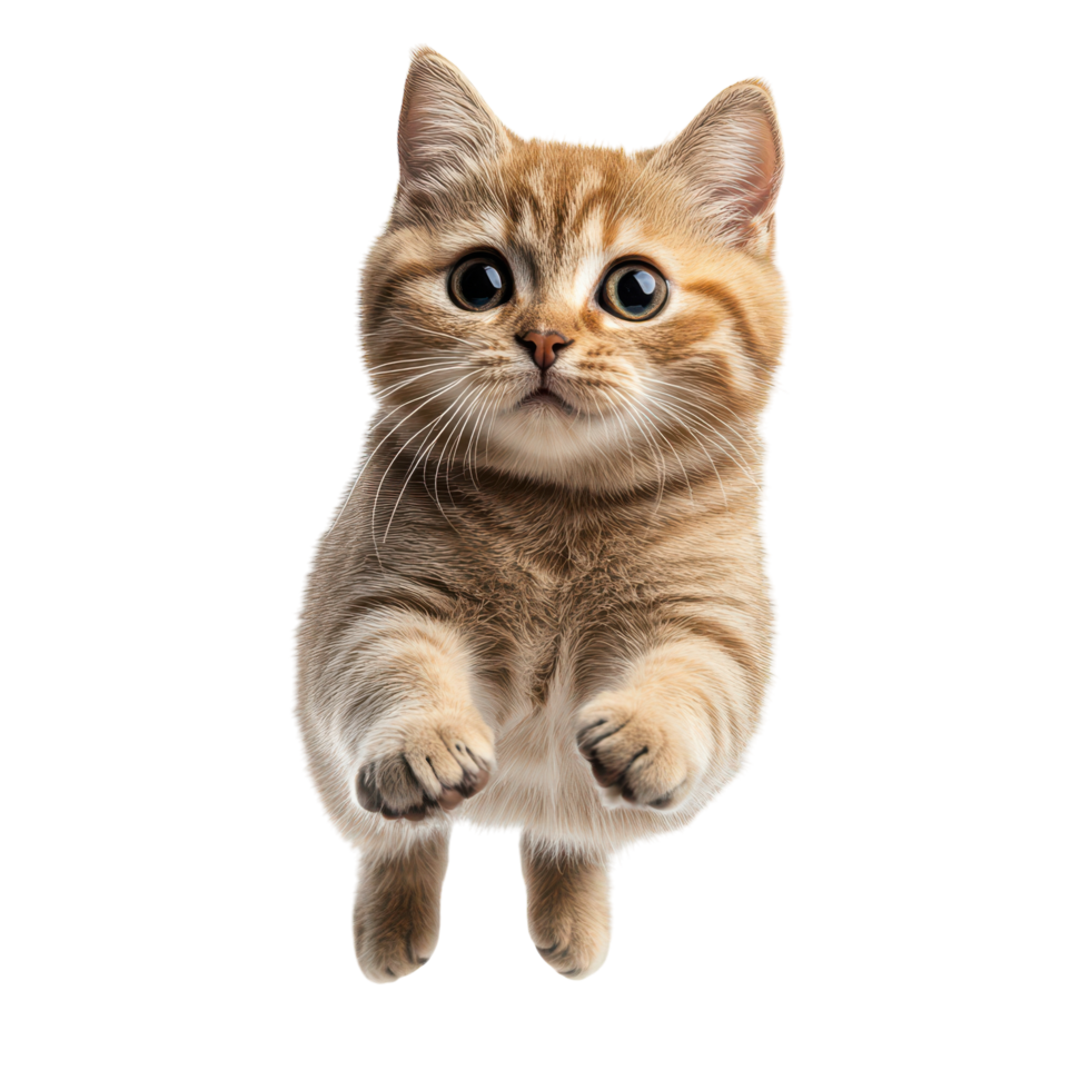 A playful kitten leaps joyfully in a bright setting png